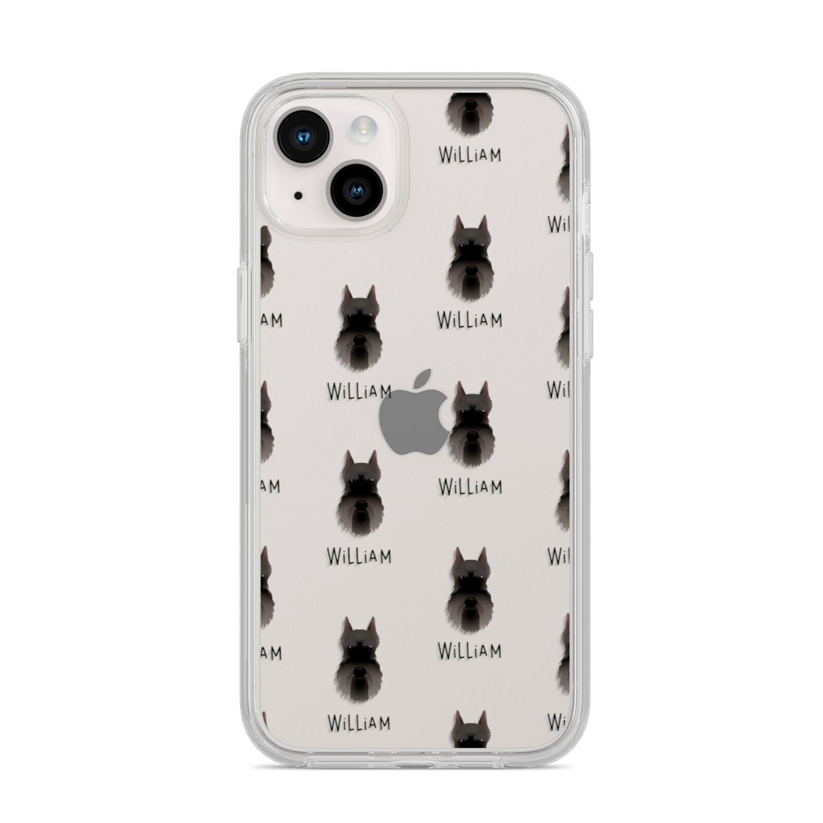 Miniature Schnauzer Icon with Name iPhone 14 Plus Clear Tough Case Starlight