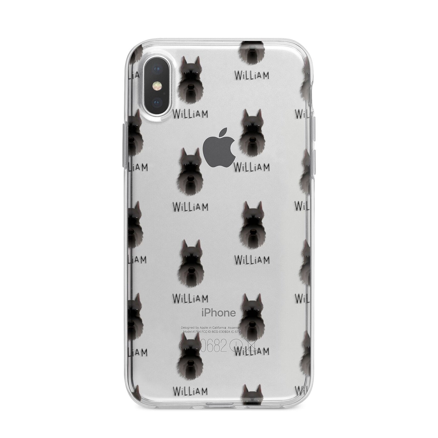 Miniature Schnauzer Icon with Name iPhone X Bumper Case on Silver iPhone Alternative Image 1