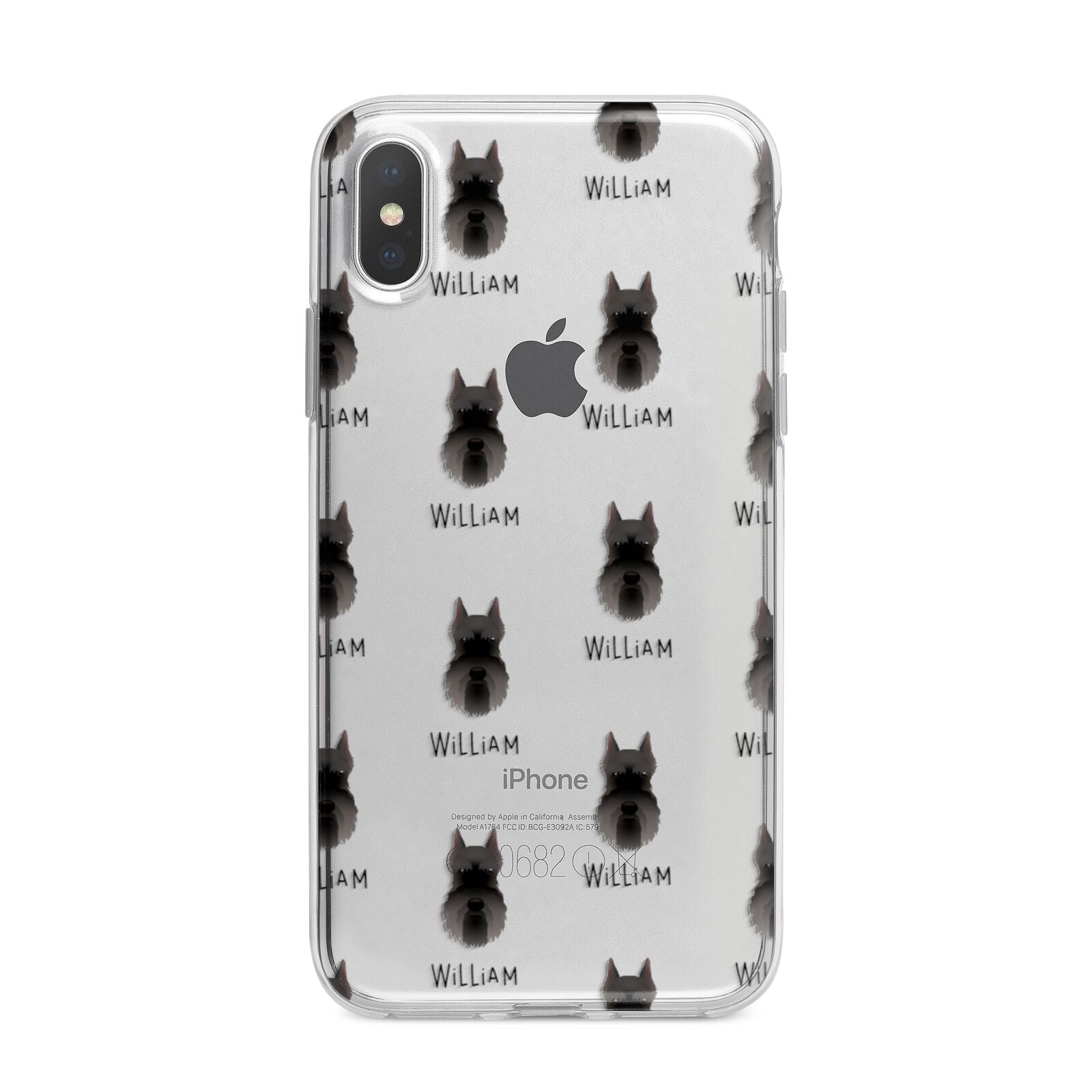 Miniature Schnauzer Icon with Name iPhone X Bumper Case on Silver iPhone Alternative Image 1