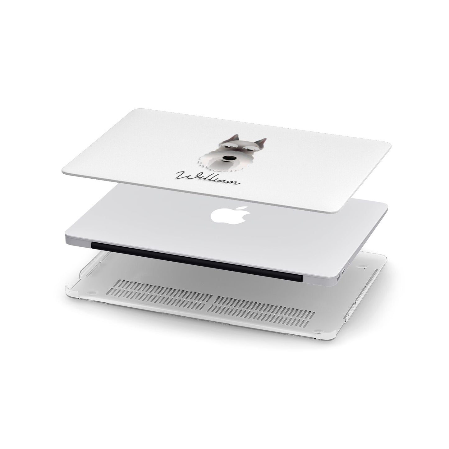 Miniature Schnauzer Personalised Apple MacBook Case in Detail