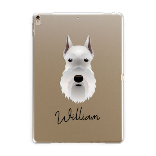 Miniature Schnauzer Personalised Apple iPad Gold Case