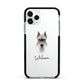 Miniature Schnauzer Personalised Apple iPhone 11 Pro in Silver with Black Impact Case