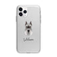 Miniature Schnauzer Personalised Apple iPhone 11 Pro in Silver with Bumper Case