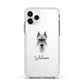 Miniature Schnauzer Personalised Apple iPhone 11 Pro in Silver with White Impact Case