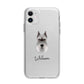 Miniature Schnauzer Personalised Apple iPhone 11 in White with Bumper Case