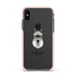 Miniature Schnauzer Personalised Apple iPhone Xs Impact Case Pink Edge on Black Phone
