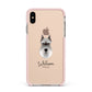 Miniature Schnauzer Personalised Apple iPhone Xs Max Impact Case Pink Edge on Gold Phone