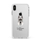 Miniature Schnauzer Personalised Apple iPhone Xs Max Impact Case White Edge on Silver Phone