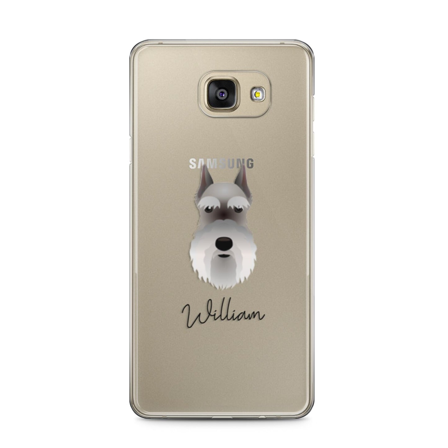 Miniature Schnauzer Personalised Samsung Galaxy A5 2016 Case on gold phone