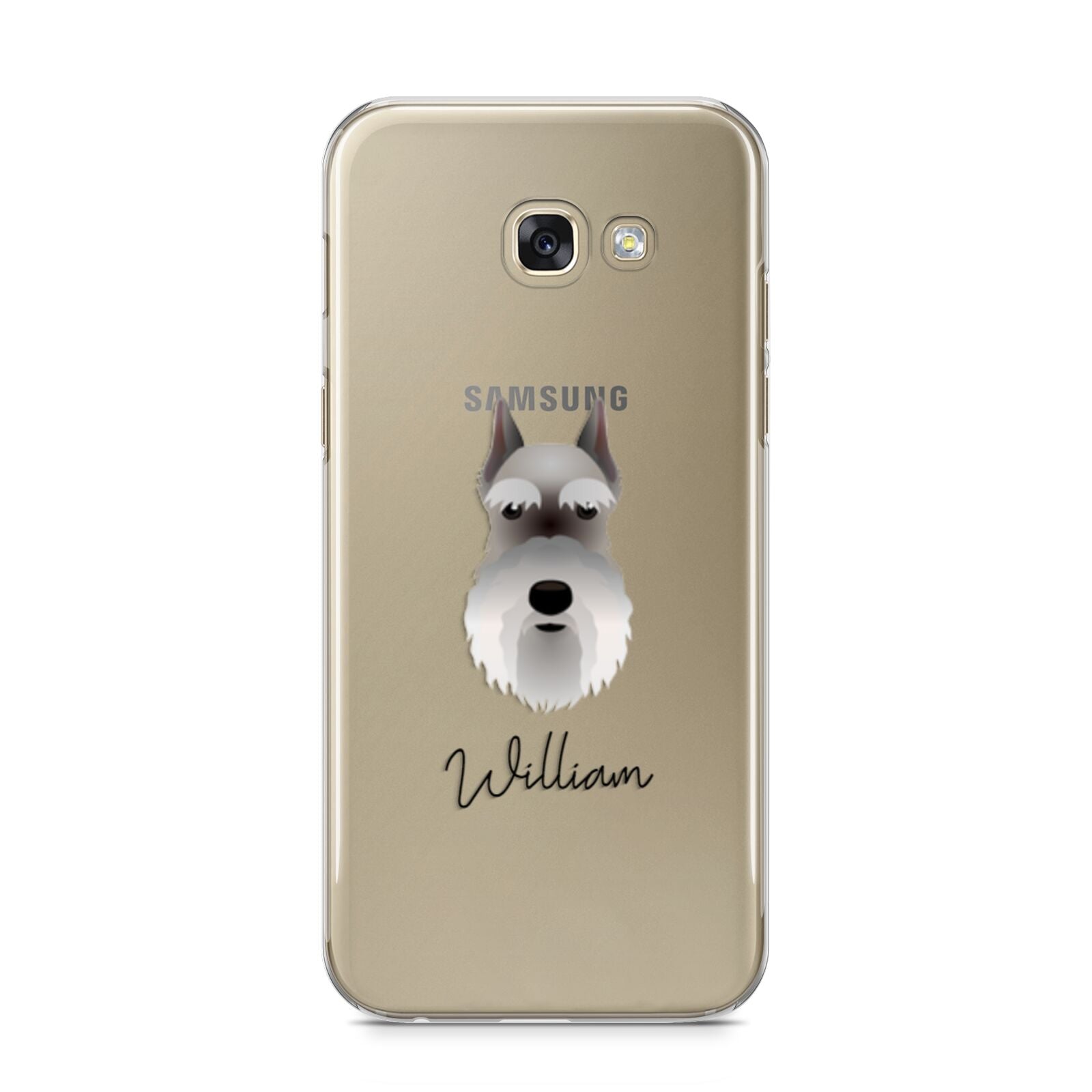 Miniature Schnauzer Personalised Samsung Galaxy A5 2017 Case on gold phone