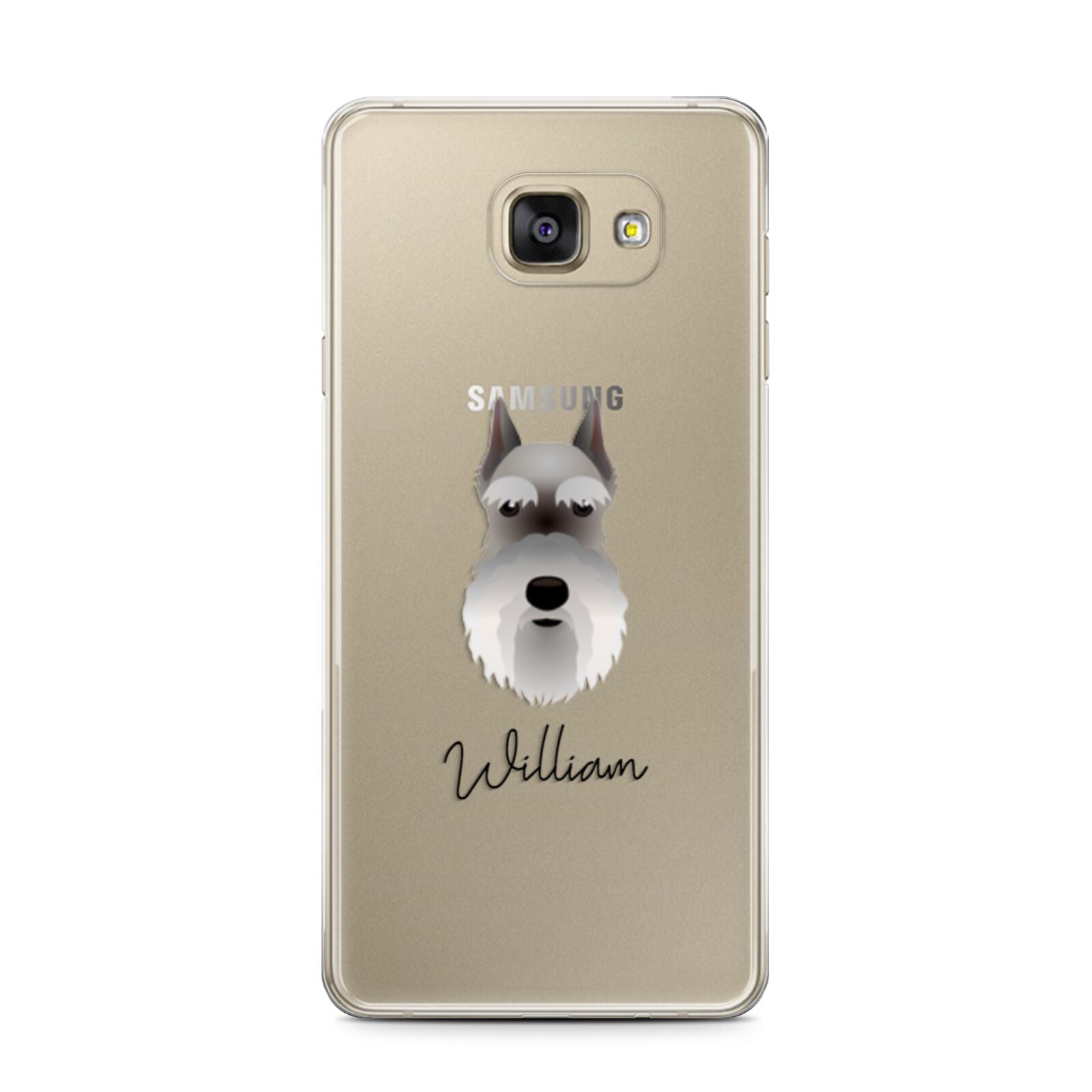 Miniature Schnauzer Personalised Samsung Galaxy A7 2016 Case on gold phone