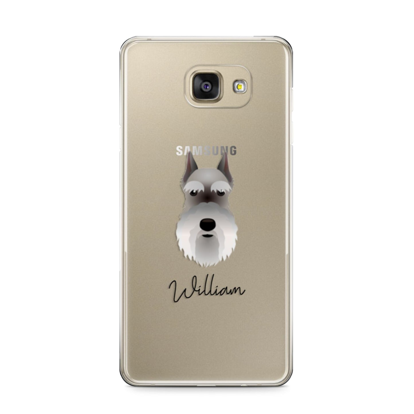 Miniature Schnauzer Personalised Samsung Galaxy A9 2016 Case on gold phone
