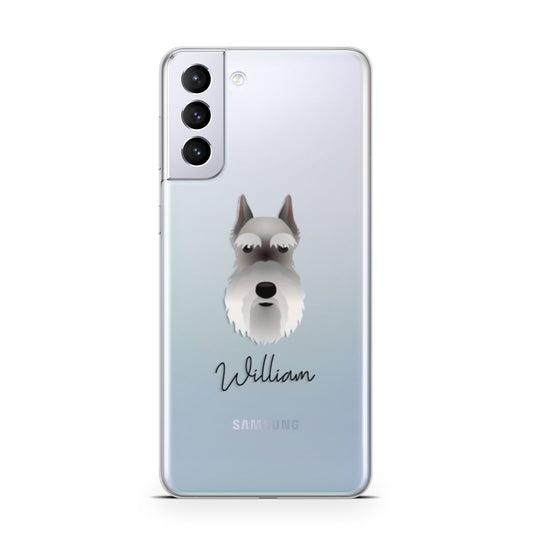 Miniature Schnauzer Personalised Samsung S21 Plus Phone Case