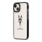 Miniature Schnauzer Personalised iPhone 13 Black Impact Case Side Angle on Silver phone