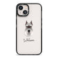 Miniature Schnauzer Personalised iPhone 13 Black Impact Case on Silver phone