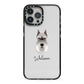 Miniature Schnauzer Personalised iPhone 13 Pro Max Black Impact Case on Silver phone
