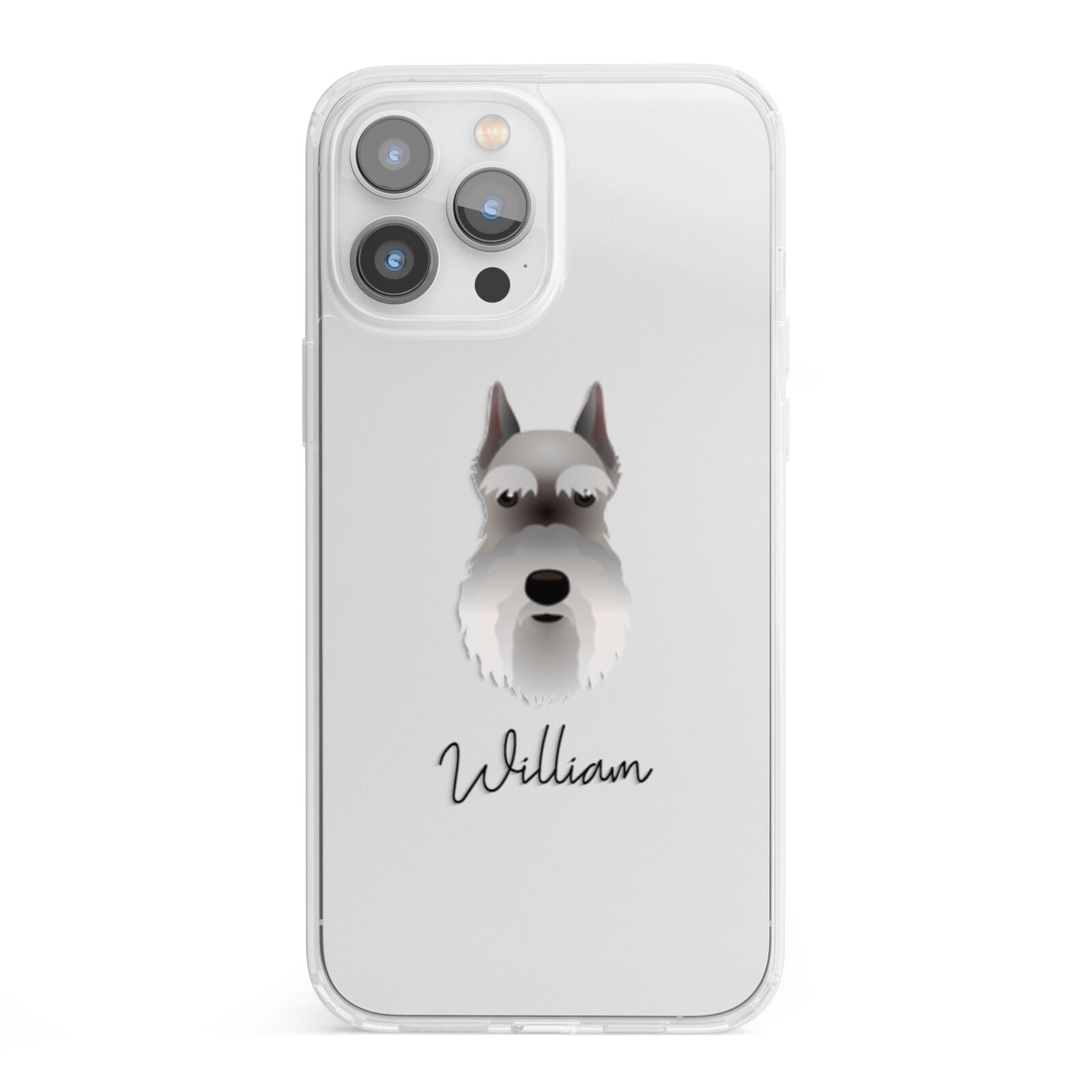 Miniature Schnauzer Personalised iPhone 13 Pro Max Clear Bumper Case