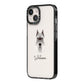Miniature Schnauzer Personalised iPhone 14 Black Impact Case Side Angle on Silver phone