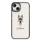 Miniature Schnauzer Personalised iPhone 14 Black Impact Case on Silver phone