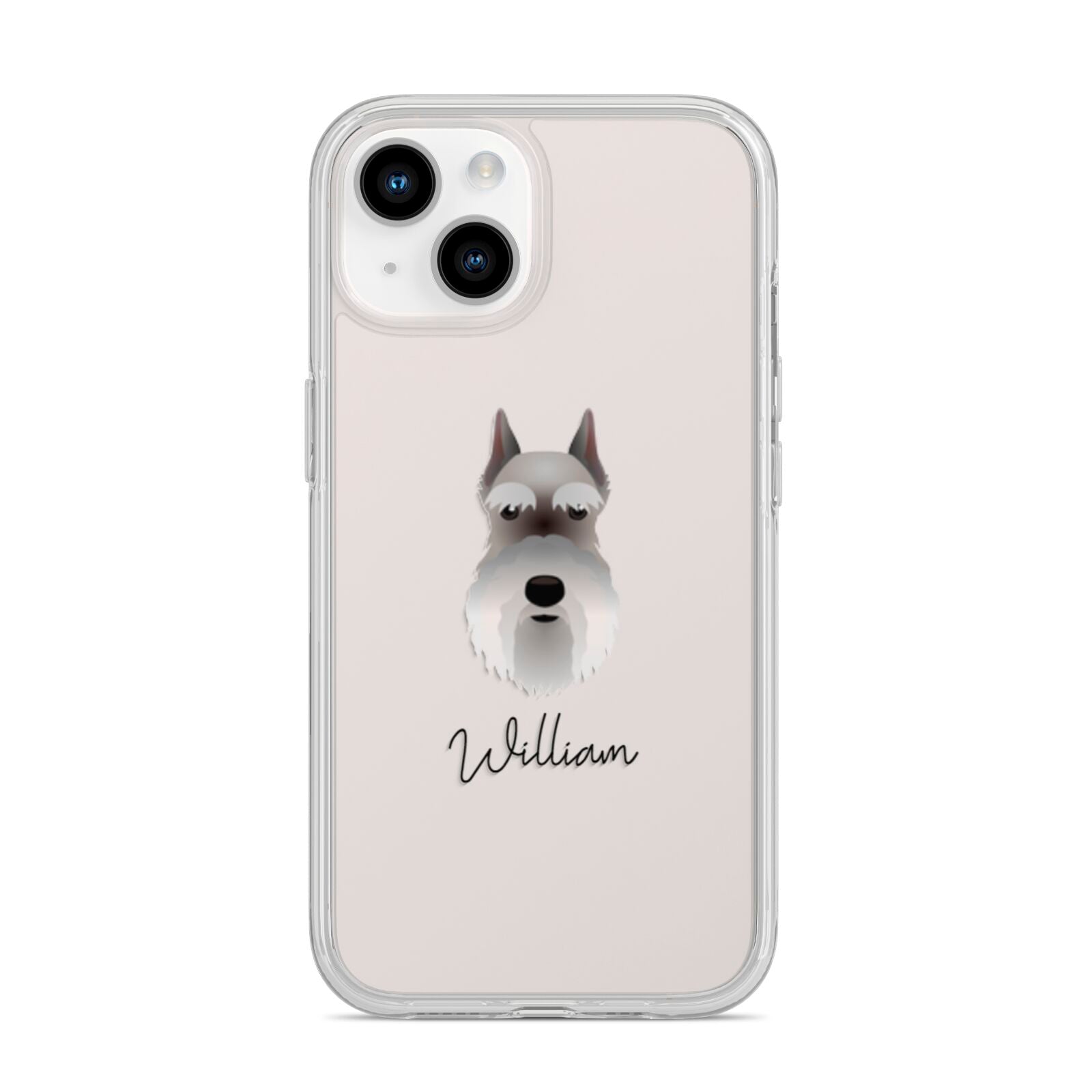 Miniature Schnauzer Personalised iPhone 14 Clear Tough Case Starlight