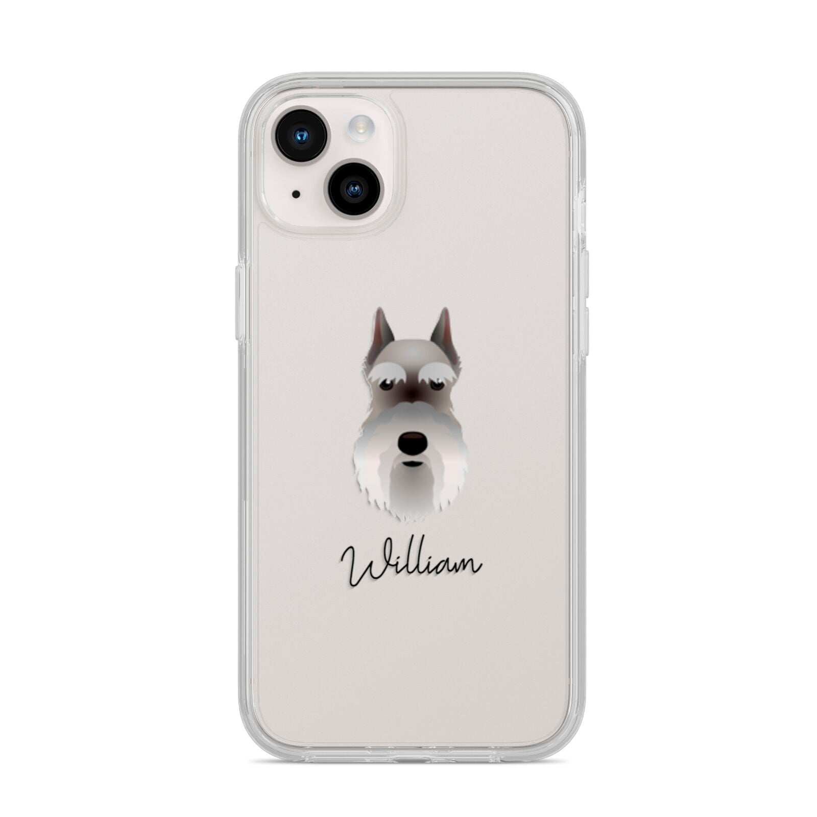 Miniature Schnauzer Personalised iPhone 14 Plus Clear Tough Case Starlight