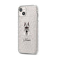 Miniature Schnauzer Personalised iPhone 14 Plus Glitter Tough Case Starlight Angled Image