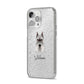 Miniature Schnauzer Personalised iPhone 14 Pro Max Glitter Tough Case Silver Angled Image