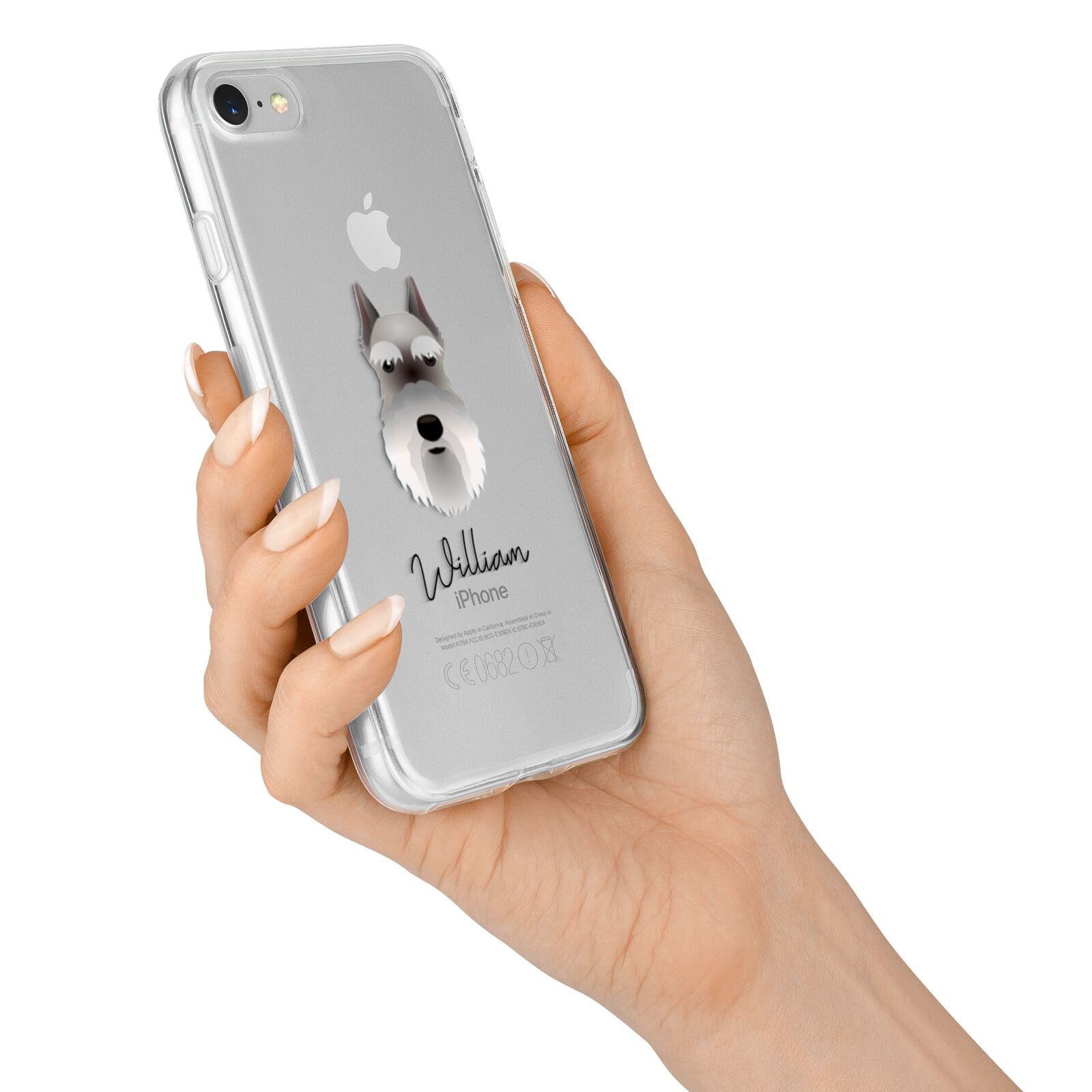 Miniature Schnauzer Personalised iPhone 7 Bumper Case on Silver iPhone Alternative Image