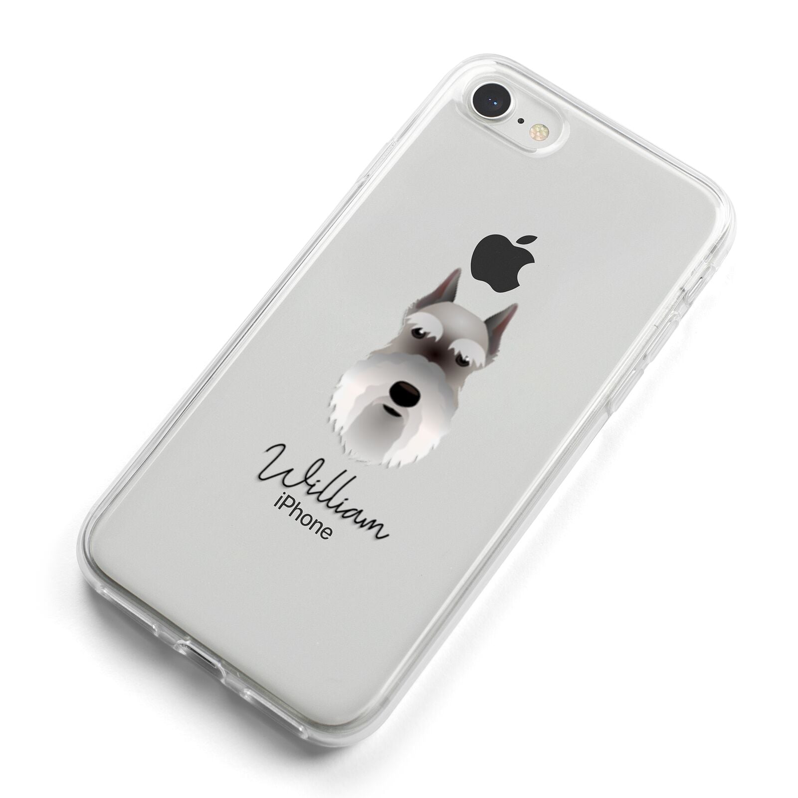 Miniature Schnauzer Personalised iPhone 8 Bumper Case on Silver iPhone Alternative Image