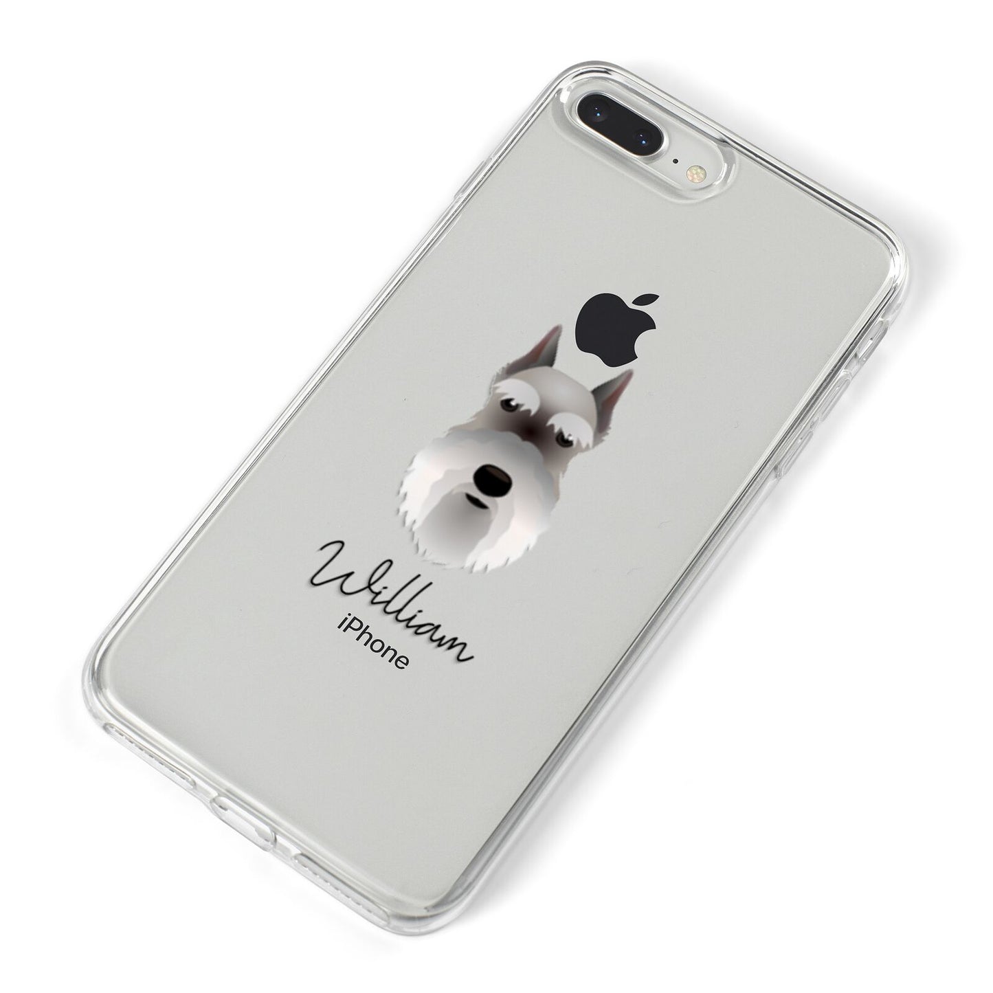 Miniature Schnauzer Personalised iPhone 8 Plus Bumper Case on Silver iPhone Alternative Image