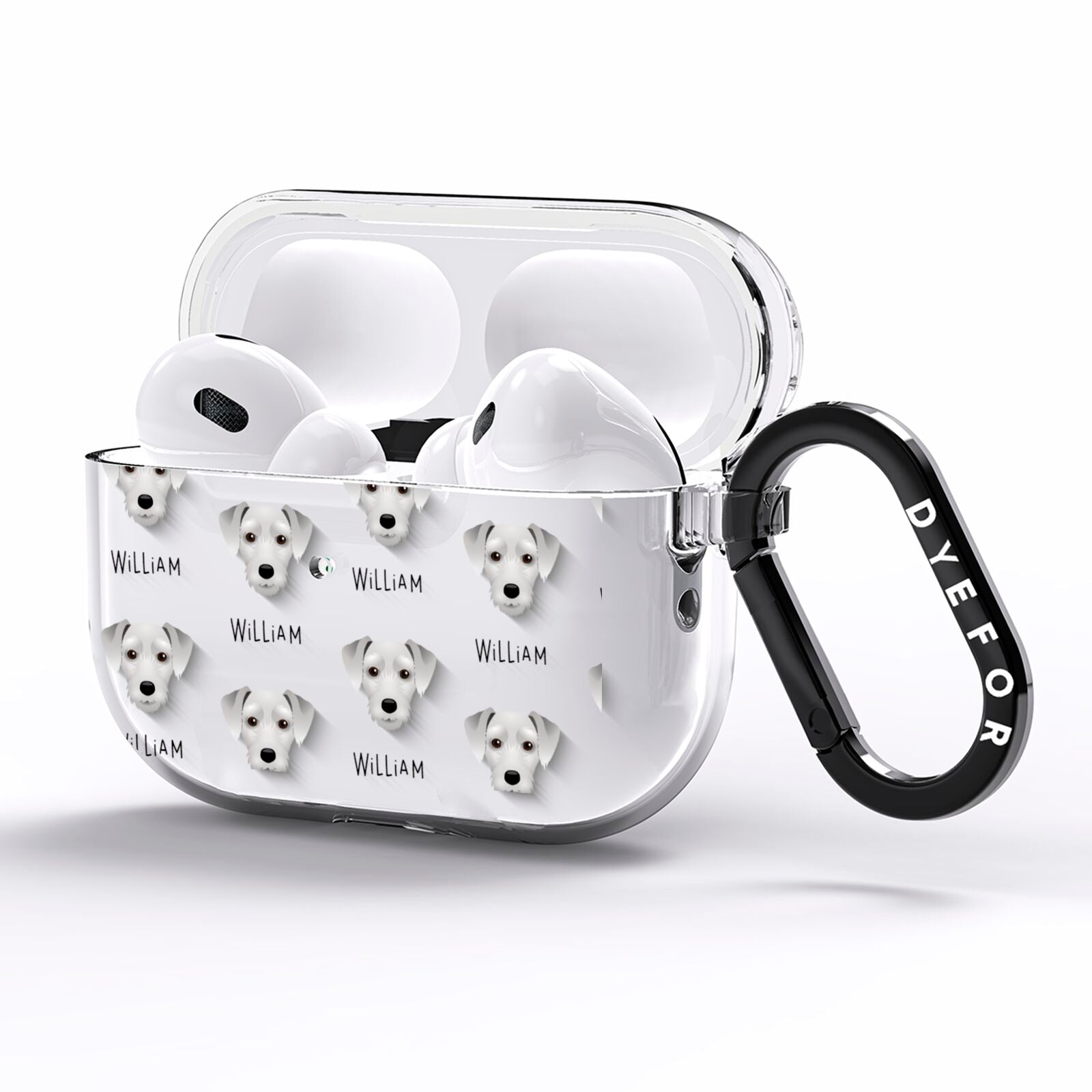 Miniature Schnoxie Icon with Name AirPods Pro Clear Case Side Image