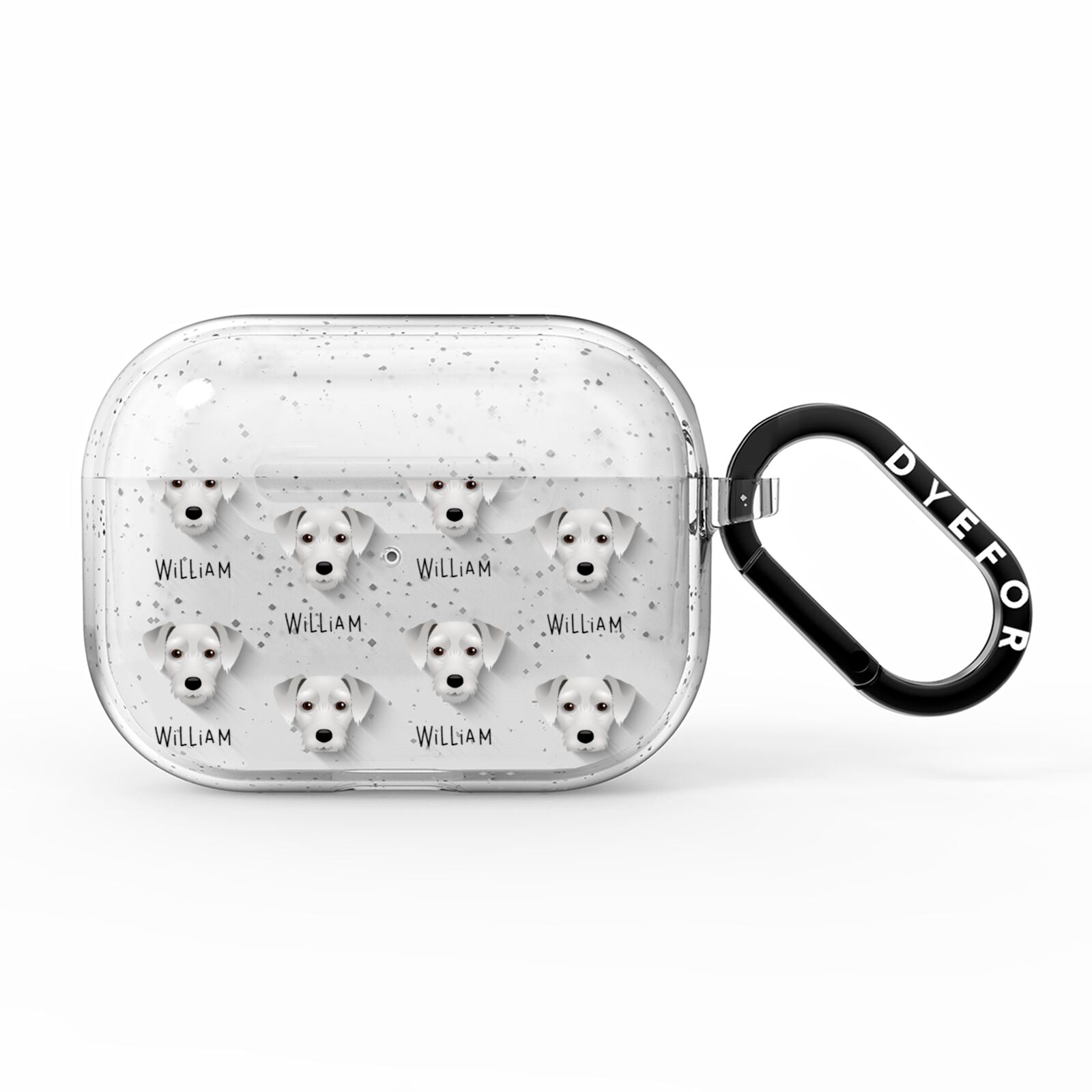 Miniature Schnoxie Icon with Name AirPods Pro Glitter Case