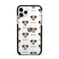 Miniature Schnoxie Icon with Name Apple iPhone 11 Pro in Silver with Black Impact Case