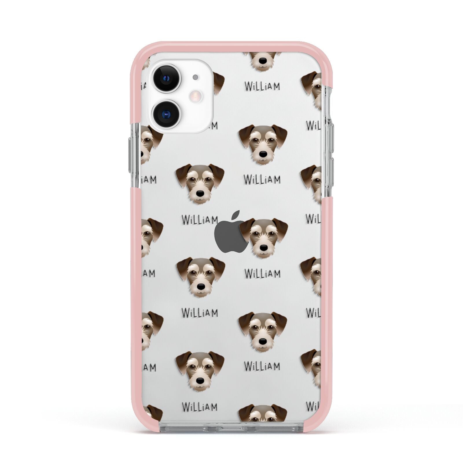 Miniature Schnoxie Icon with Name Apple iPhone 11 in White with Pink Impact Case