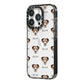 Miniature Schnoxie Icon with Name iPhone 14 Pro Black Impact Case Side Angle on Silver phone