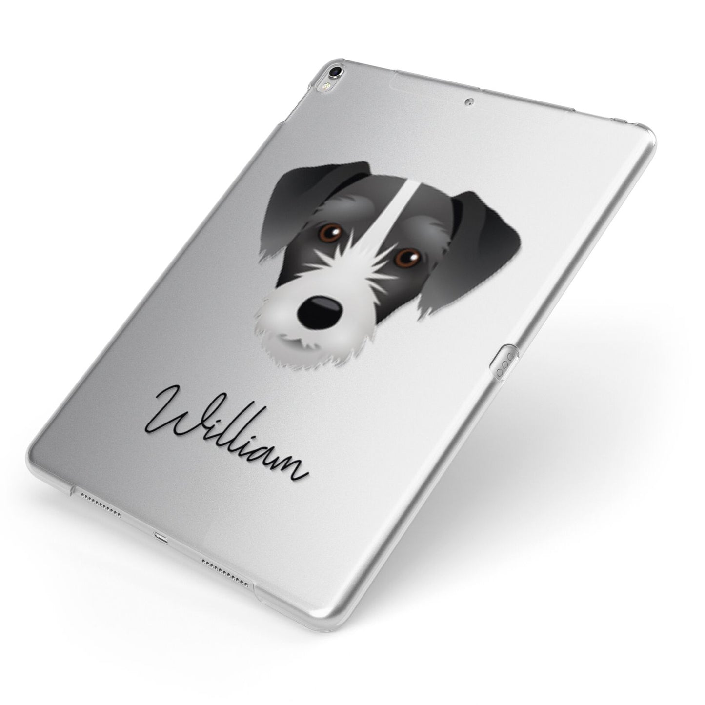 Miniature Schnoxie Personalised Apple iPad Case on Silver iPad Side View