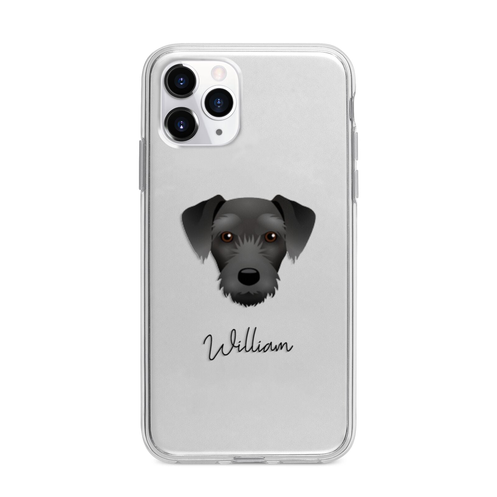Miniature Schnoxie Personalised Apple iPhone 11 Pro Max in Silver with Bumper Case