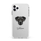 Miniature Schnoxie Personalised Apple iPhone 11 Pro Max in Silver with White Impact Case