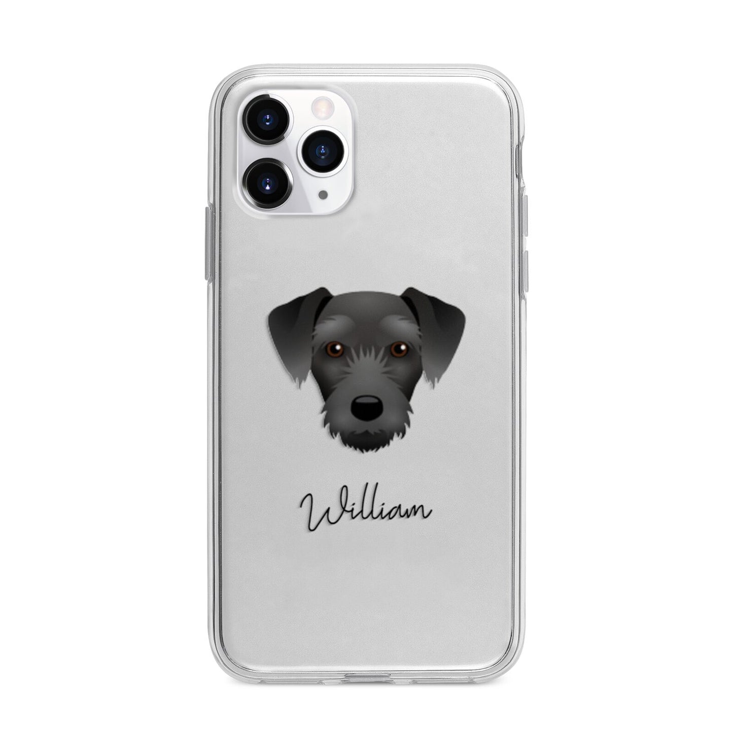 Miniature Schnoxie Personalised Apple iPhone 11 Pro in Silver with Bumper Case