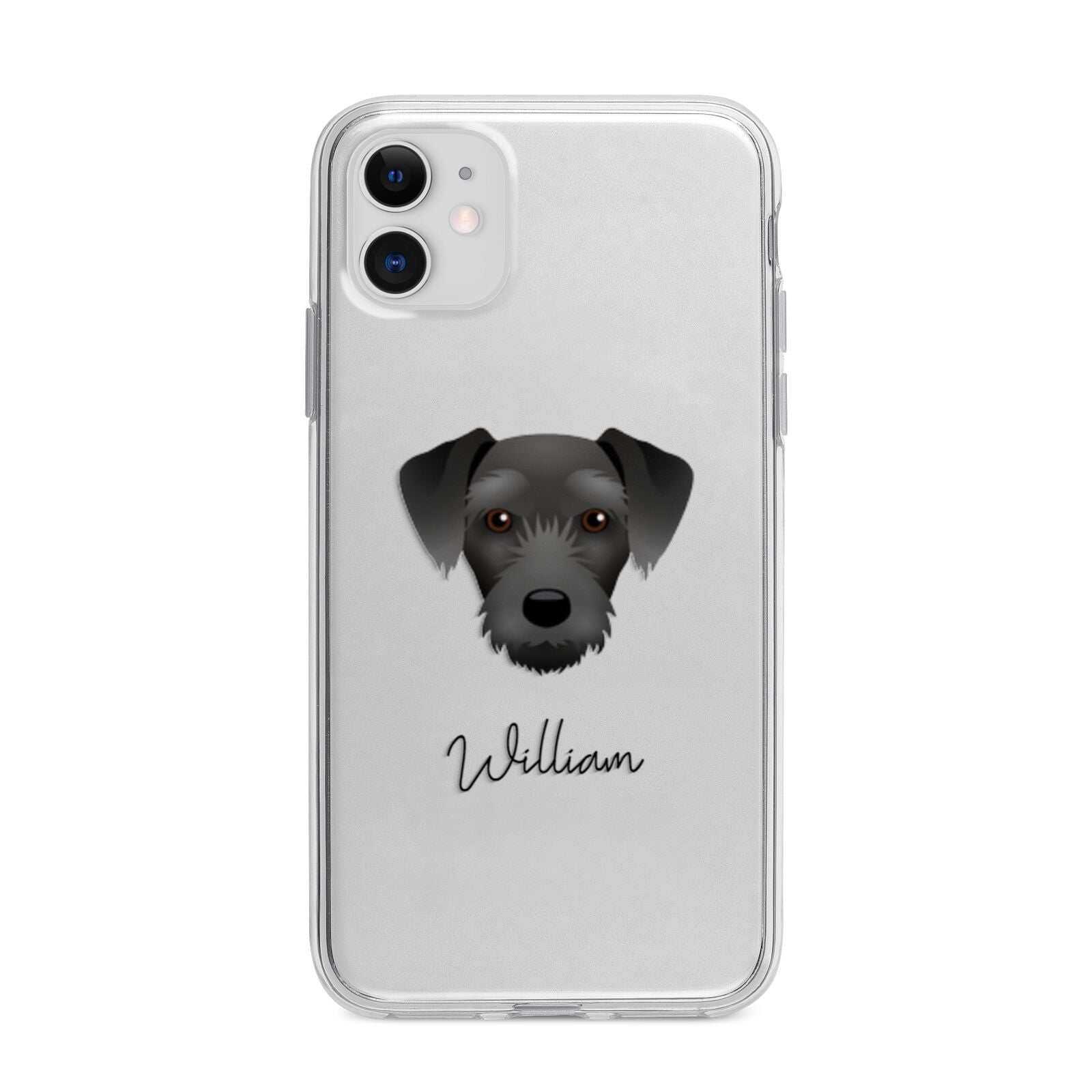 Miniature Schnoxie Personalised Apple iPhone 11 in White with Bumper Case