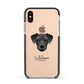 Miniature Schnoxie Personalised Apple iPhone Xs Impact Case Black Edge on Gold Phone