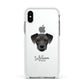 Miniature Schnoxie Personalised Apple iPhone Xs Impact Case White Edge on Silver Phone