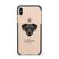 Miniature Schnoxie Personalised Apple iPhone Xs Max Impact Case Black Edge on Gold Phone