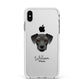 Miniature Schnoxie Personalised Apple iPhone Xs Max Impact Case White Edge on Silver Phone