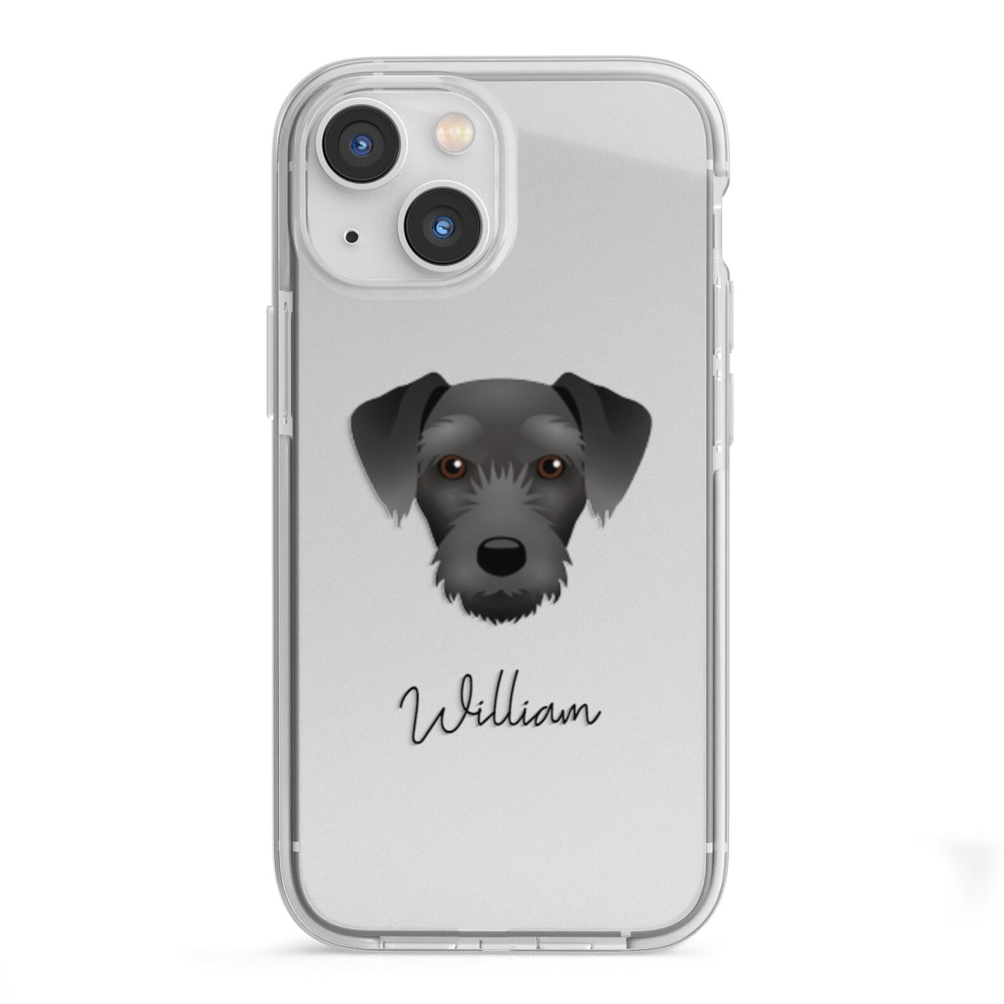 Miniature Schnoxie Personalised iPhone 13 Mini TPU Impact Case with White Edges