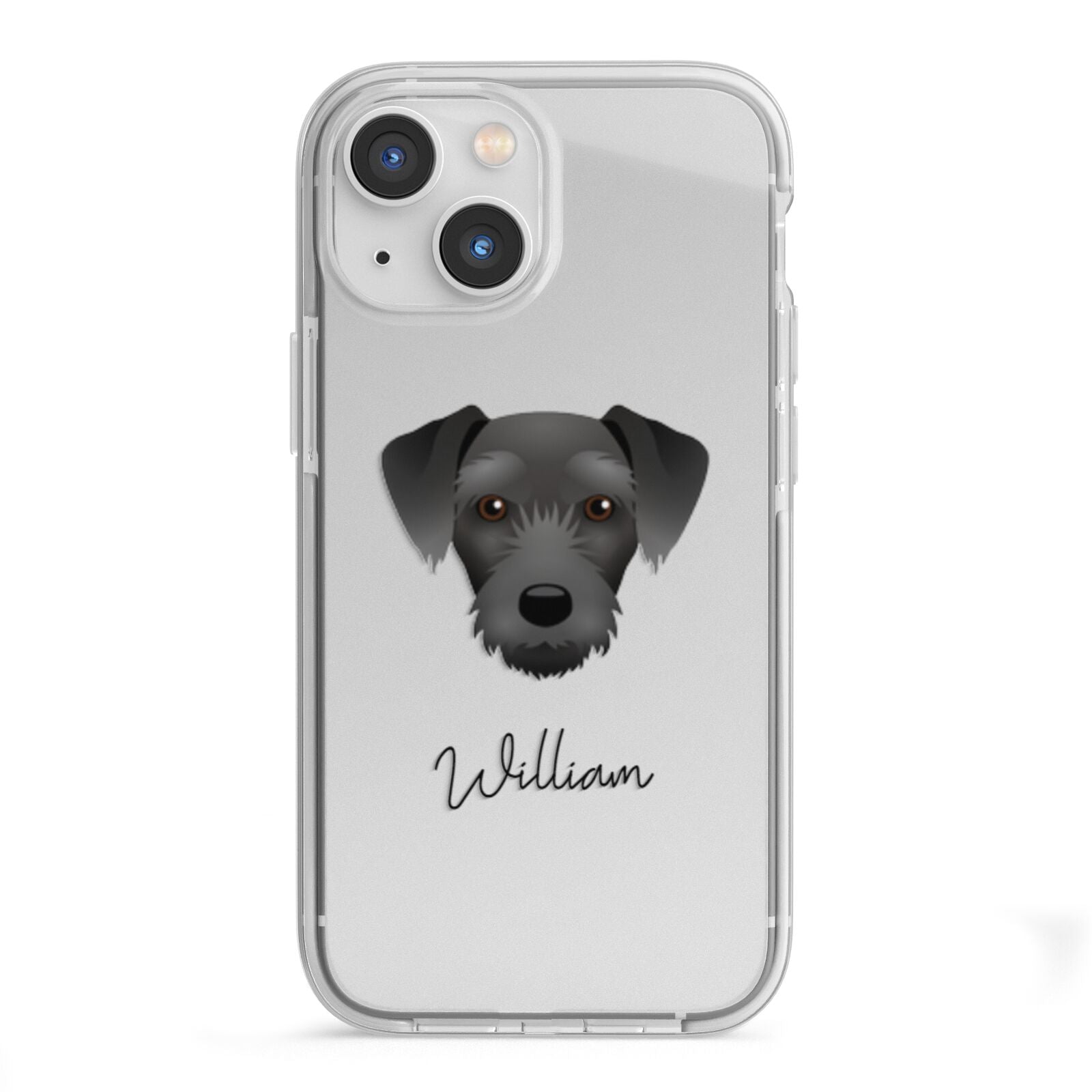 Miniature Schnoxie Personalised iPhone 13 Mini TPU Impact Case with White Edges
