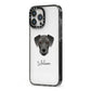 Miniature Schnoxie Personalised iPhone 13 Pro Max Black Impact Case Side Angle on Silver phone