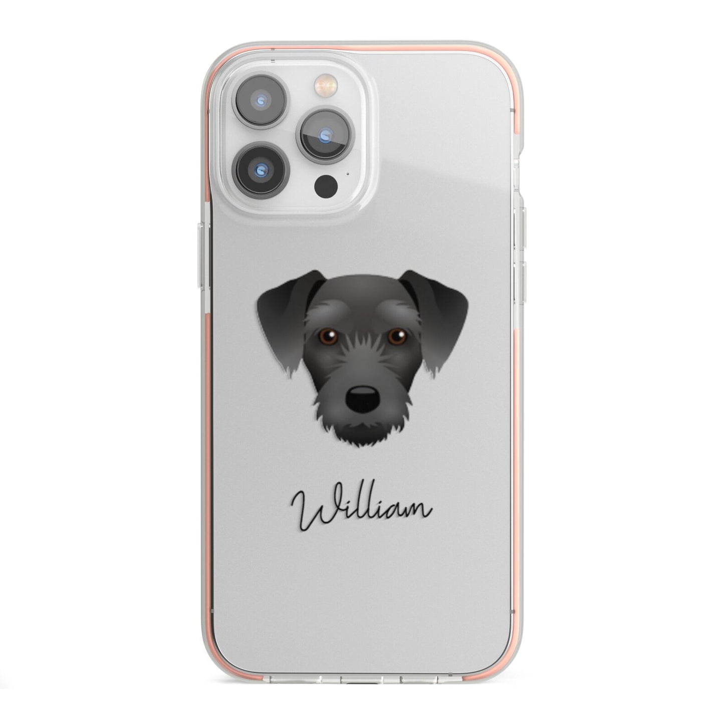 Miniature Schnoxie Personalised iPhone 13 Pro Max TPU Impact Case with Pink Edges