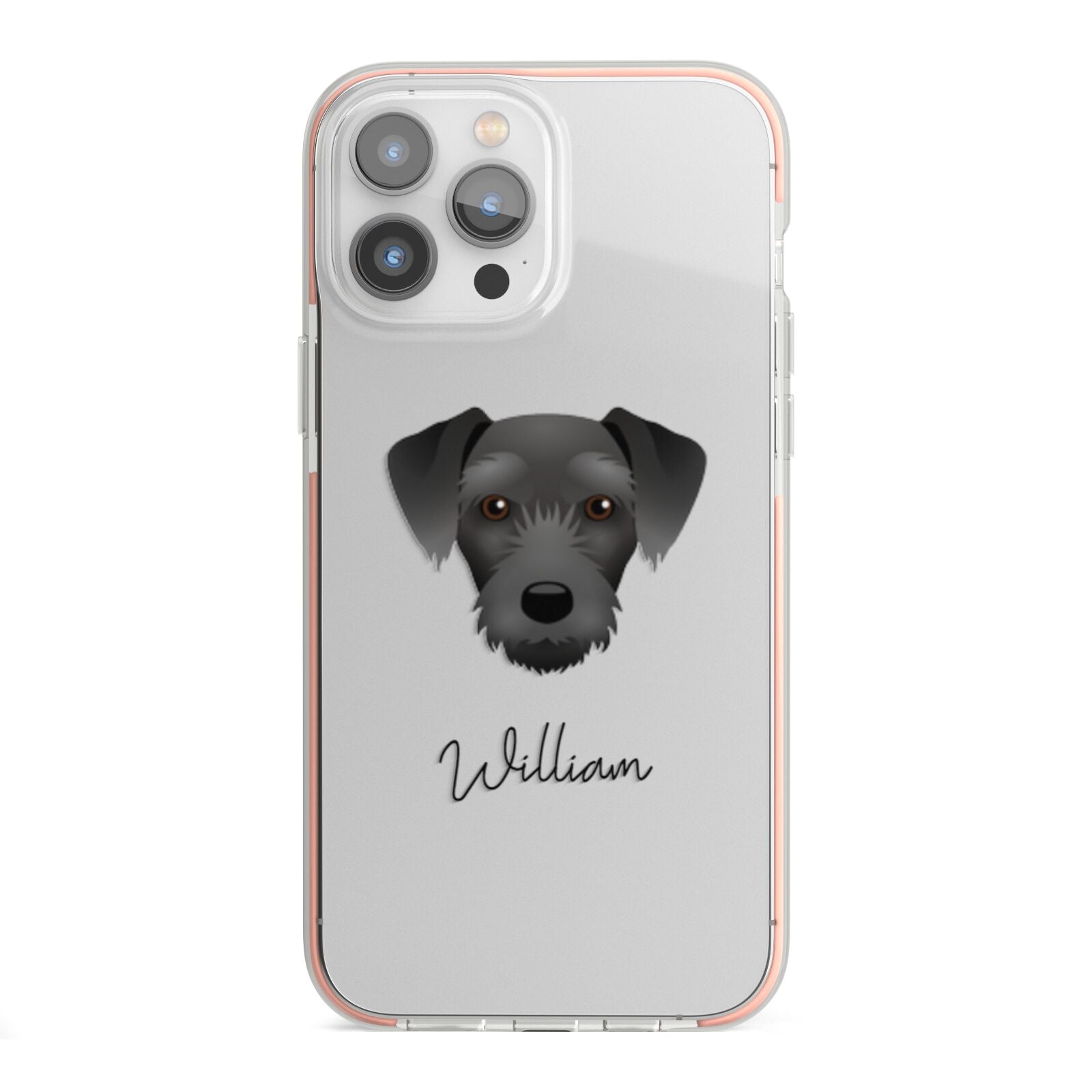 Miniature Schnoxie Personalised iPhone 13 Pro Max TPU Impact Case with Pink Edges