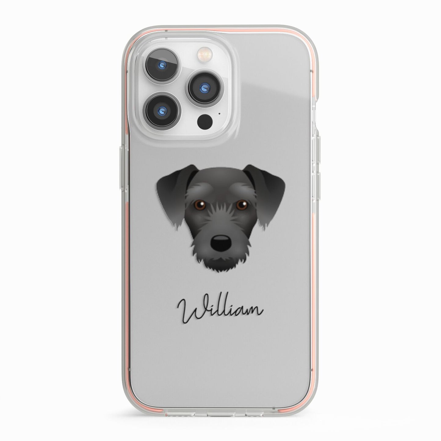 Miniature Schnoxie Personalised iPhone 13 Pro TPU Impact Case with Pink Edges